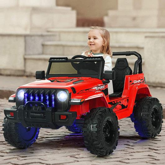 12V Kids Ride-on Jeep Car with 2.4 G Remote Control-Red at Set Shop and Smile