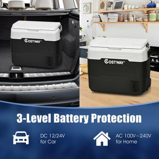 42 QT Portable Dual-Zone Car Refrigerator-White at Set Shop and Smile