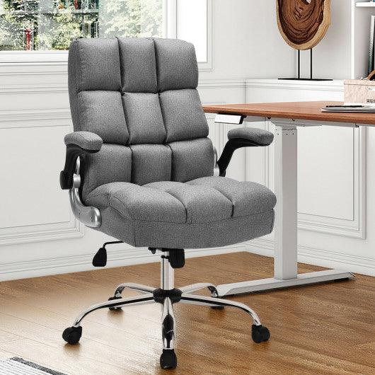 Adjustable Swivel Office Chair with High Back and Flip-up Arm for Home and Office-Gray at Set Shop and Smile