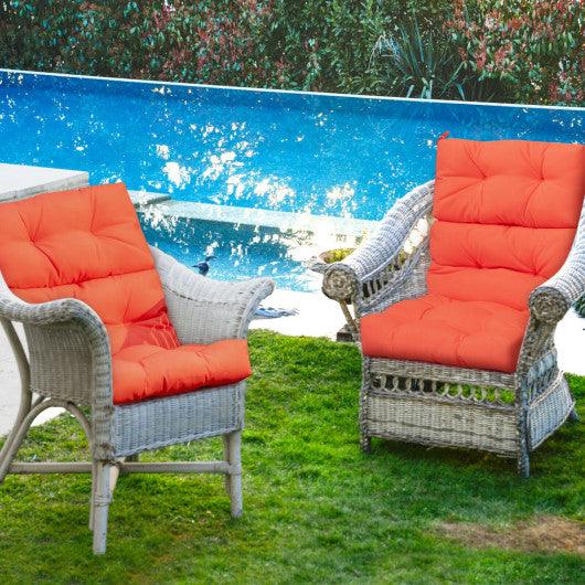 22 x 44 Inch Tufted Outdoor Patio Chair Seating Pad-Orange at Set Shop and Smile