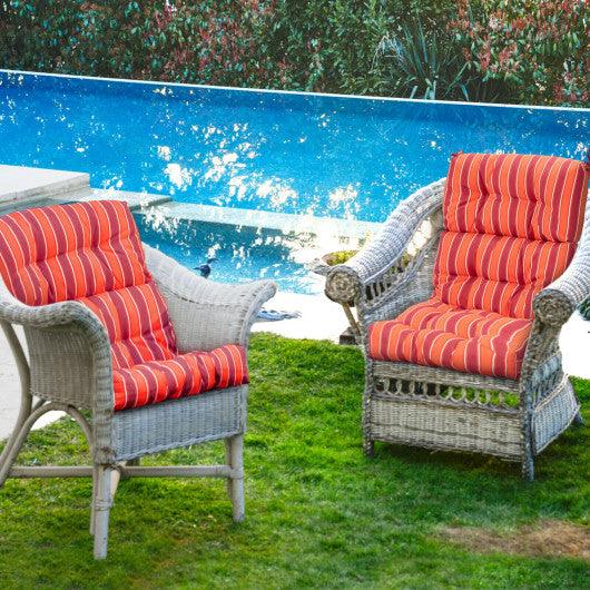 22 x 44 Inch Tufted Outdoor Patio Chair Seating Pad-Red at Set Shop and Smile