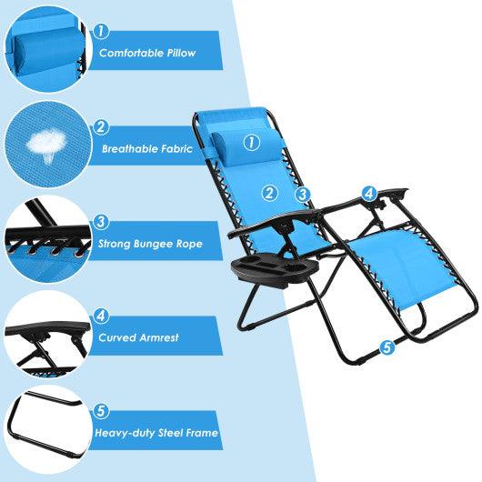 Outdoor Folding Zero Gravity Reclining Lounge Chair-Light Blue at Set Shop and Smile
