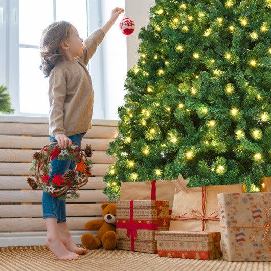 7.5 Feet PVC Artificial Christmas Tree with LED Lights-7.5 ft at Set Shop and Smile