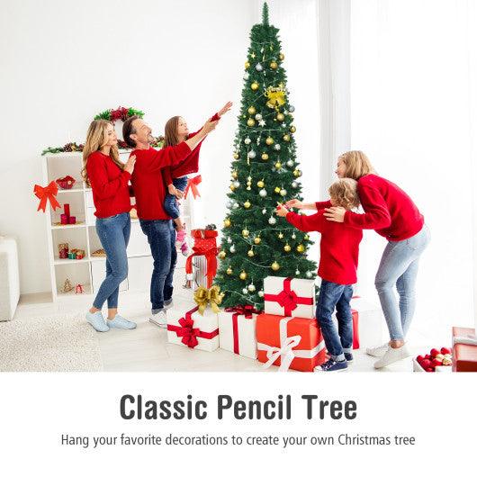 PVC Artificial Slim Pencil Christmas Tree-8 Feet at Set Shop and Smile