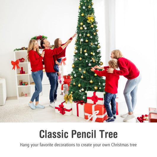 PVC Artificial Slim Pencil Christmas Tree-9 Feet at Set Shop and Smile