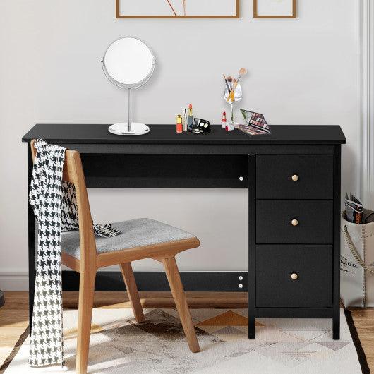 3-Drawer Home Office Study Computer Desk with Spacious Desktop-Black at Set Shop and Smile
