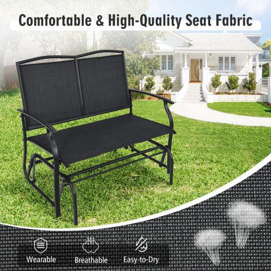Iron Patio Rocking Chair for Outdoor Backyard and Lawn-Black at Set Shop and Smile