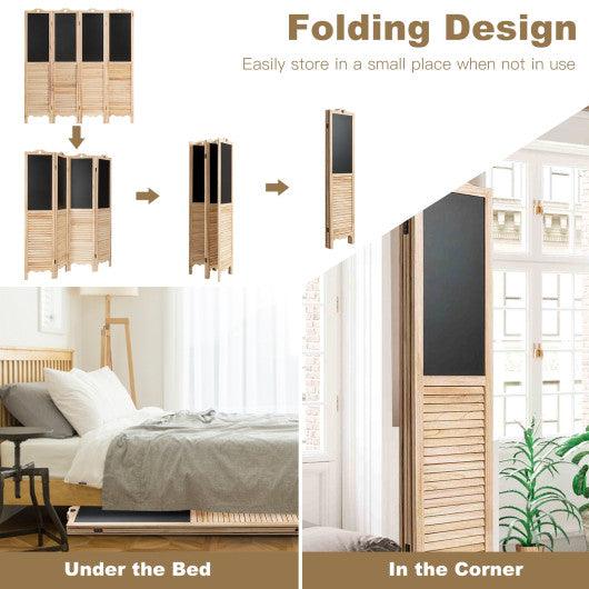 4-Panel Folding Privacy Room Divider Screen with Chalkboard at Set Shop and Smile