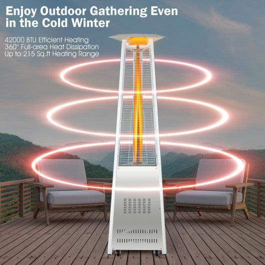 42 000 BTU Stainless Steel Pyramid Patio Heater With Wheels at Set Shop and Smile