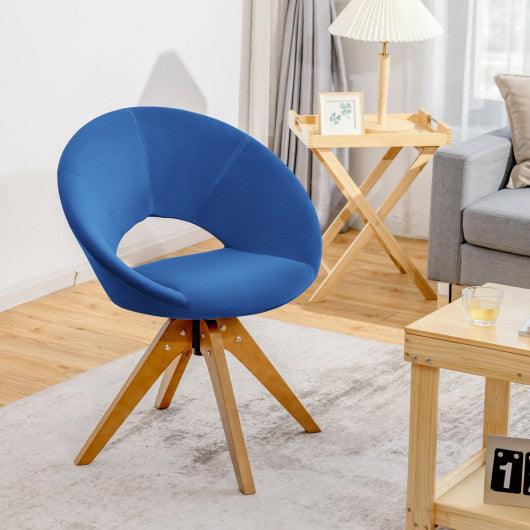 Swivel Accent Chair with Oversized Upholstered Seat for Home Office-Blue at Set Shop and Smile