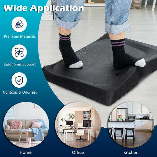 Portable Anti-Fatigue Standing Mat with Massage Point and Diverse Terrain for Office and Home-Black at Set Shop and Smile