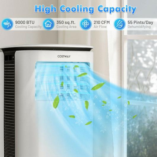9000 BTU 3 in 1 Portable Air Conditioner with Fan and Dehumidifier-White at Set Shop and Smile