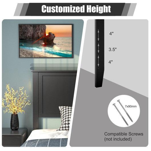 Solid Wood Flat Panel Headboard for Twin-size Bed-Black at Set Shop and Smile