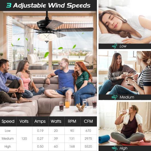 52 Inch Ceiling Fan with 3 Wind Speeds and 5 Reversible Blades-Gray at Set Shop and Smile