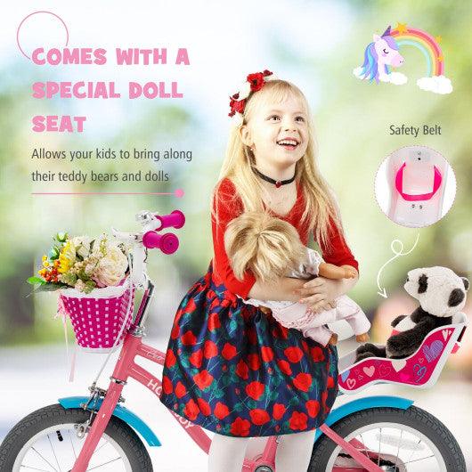 Kids Bicycle with Training Wheels and Basket for Boys and Girls Age 3-9 Years-14" at Set Shop and Smile
