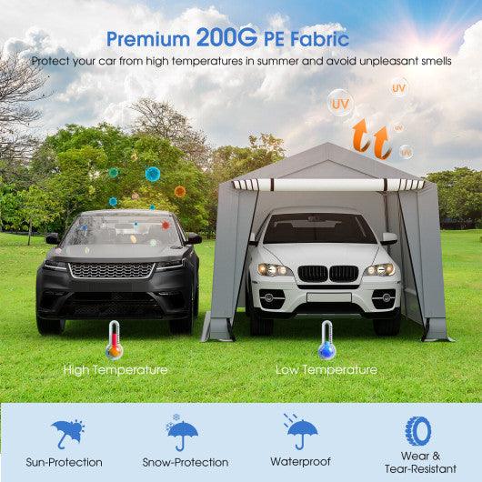10 x 16/10 x 20 Feet Outdoor Heavy-Duty Carport with 2 Doors-10 x 16 ft at Set Shop and Smile
