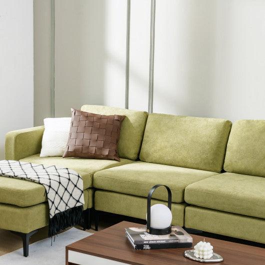 Modular L-shaped Sectional Sofa with Reversible Chaise and 2 USB Ports-Green at Set Shop and Smile
