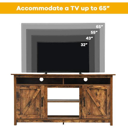 60”Industrial TV Stand Entertainment Center with Shelve and Cabinet-Brown at Set Shop and Smile