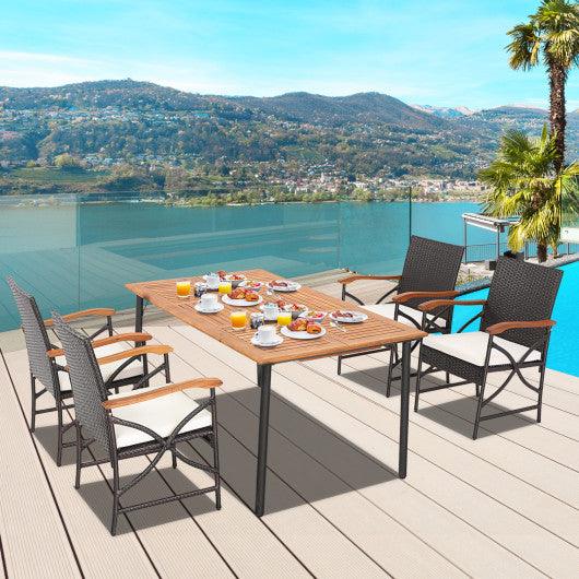5/7-Piece Outdoor Dining Set with Acacia Wood Table-4-5 Pieces at Set Shop and Smile