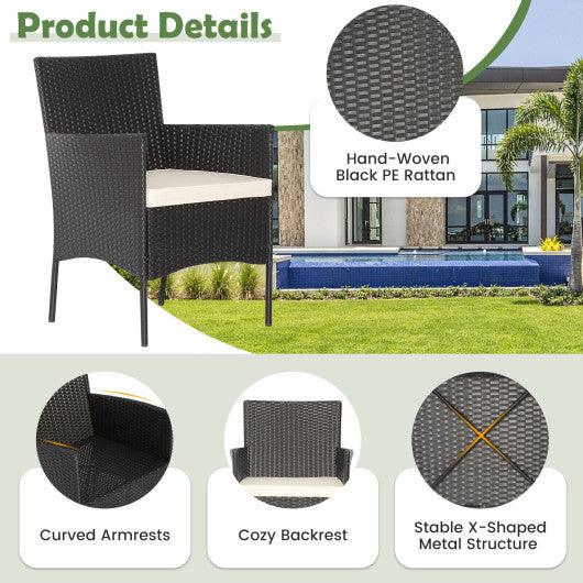 5 Pieces Outdoor Wicker Sofa Set with Coffee Table and 2 Ottomans at Set Shop and Smile