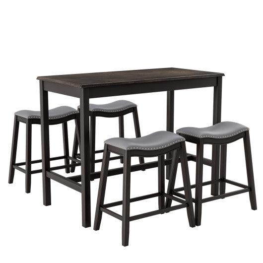 5-Piece Dining Set with 4 Upholstered Stools at Set Shop and Smile