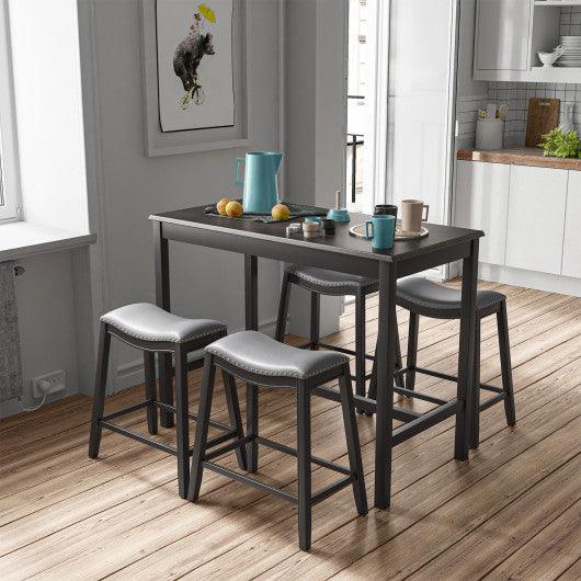 5-Piece Dining Set with 4 Upholstered Stools at Set Shop and Smile