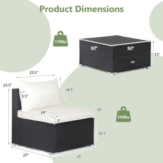 5 Pieces Outdoor Patio Furniture Set with Cushions and Coffee Table at Set Shop and Smile