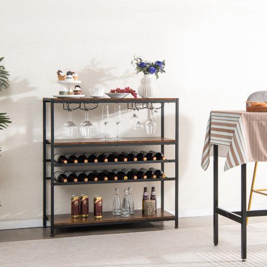 5-tier Wine Rack Table with Glasses Holder at Set Shop and Smile