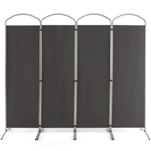 6.2Ft Folding 4-Panel Room Divider for Home Office Living Room -Gray at Set Shop and Smile