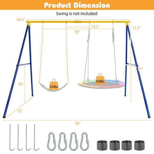 660 LBS Extra-Large A-Shaped Swing Stand with Anti-Slip Footpads-Yellow at Set Shop and Smile