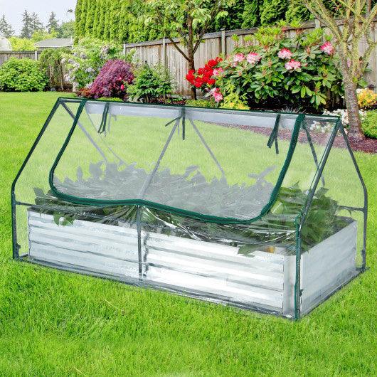 6 x 3 x 3 Feet Galvanized Raised Garden Bed with Greenhouse at Set Shop and Smile