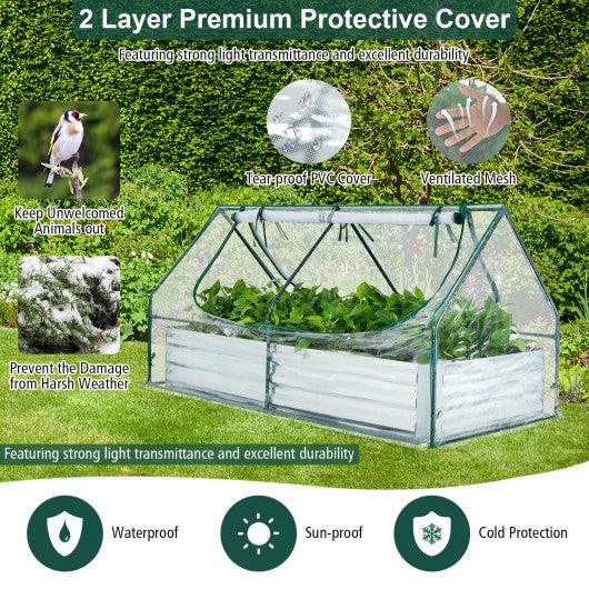 6 x 3 x 3 Feet Galvanized Raised Garden Bed with Greenhouse at Set Shop and Smile