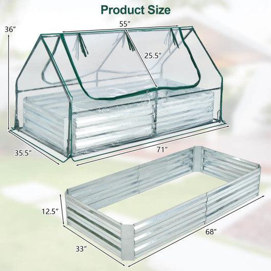 6 x 3 x 3 Feet Galvanized Raised Garden Bed with Greenhouse at Set Shop and Smile