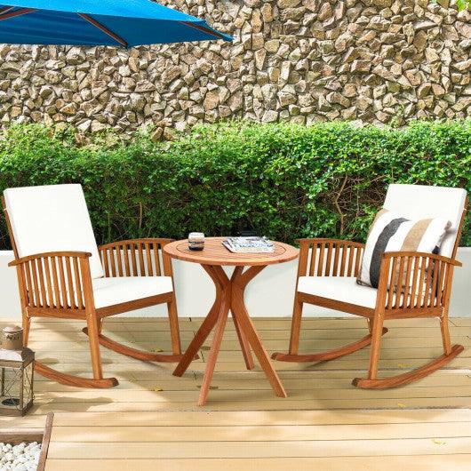 27 InchOutdoor Round Solid Wood Coffee Side Bistro Table at Set Shop and Smile