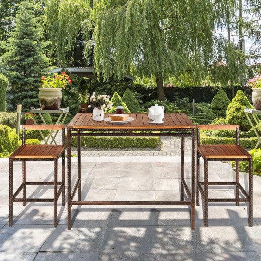 3 Pieces Patio Rattan Wicker Bar Dining Furniture Set at Set Shop and Smile