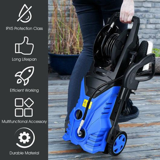 1800W 2030PSI Electric Pressure Washer Cleaner with Hose Reel-Blue at Set Shop and Smile