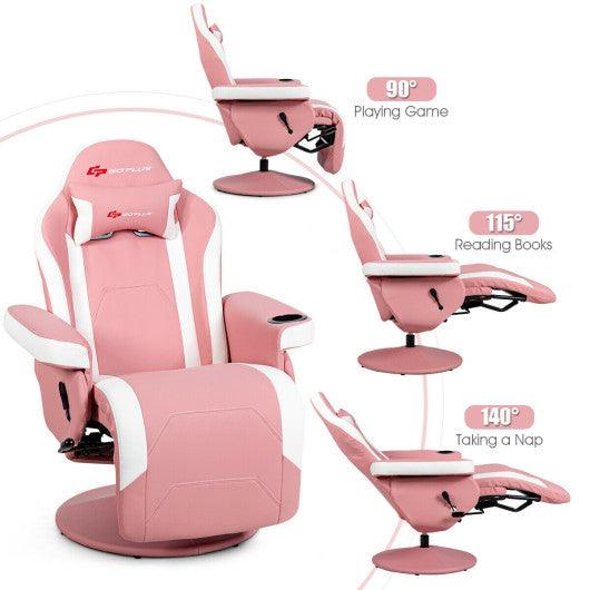 Ergonomic High Back Massage Gaming Chair with Pillow-Pink at Set Shop and Smile