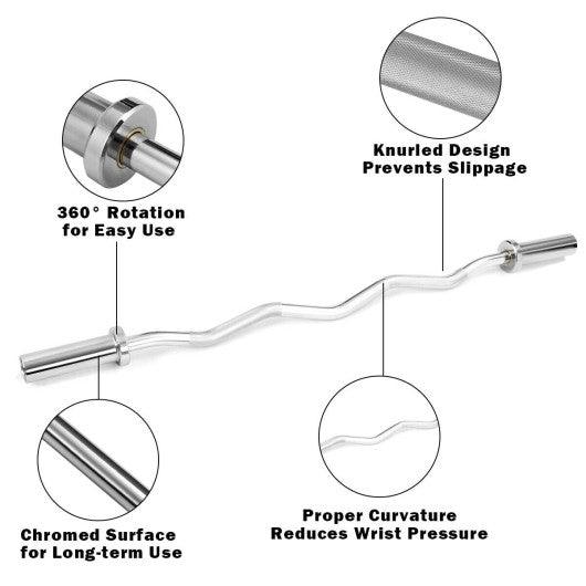 47 Inch Chrome Steel Home Gym Fitness Equipment Bar at Set Shop and Smile