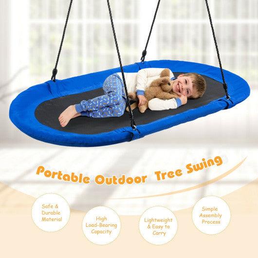 60 Inch Saucer Surf Outdoor Adjustable Swing Set-Blue+Black at Set Shop and Smile