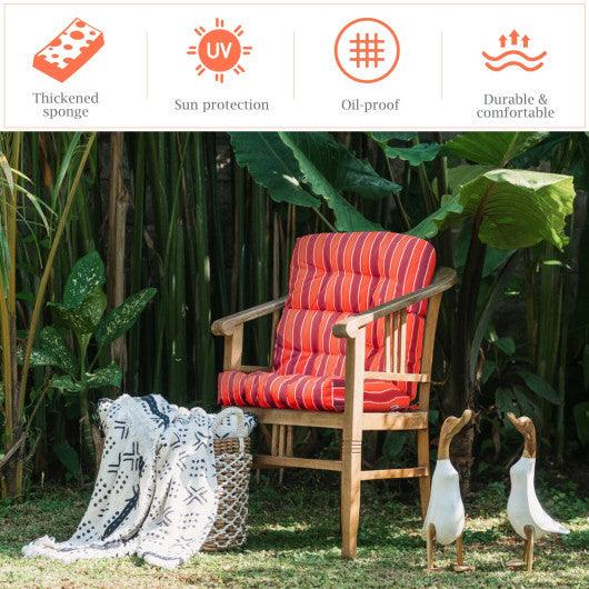 22 x 44 Inch Tufted Outdoor Patio Chair Seating Pad-Red at Set Shop and Smile