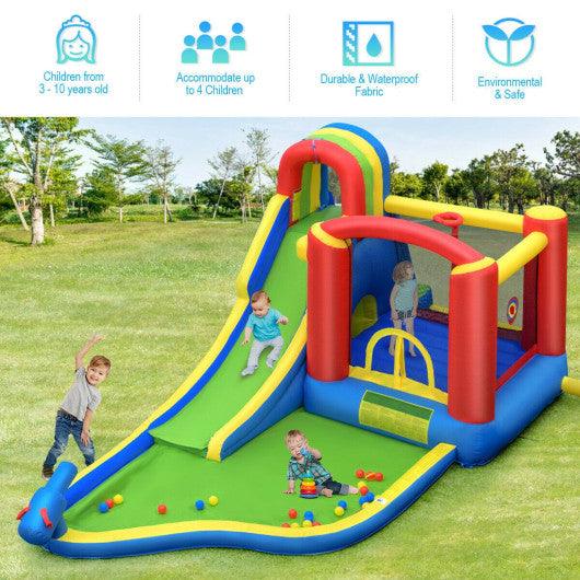 Inflatable Kid Bounce House Castle with Blower at Set Shop and Smile