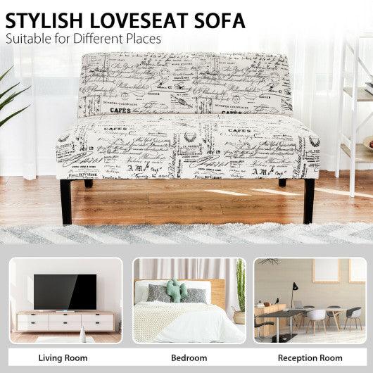 Living Room Wooden Leg Armless Loveseat Sofa-Multicolor at Set Shop and Smile