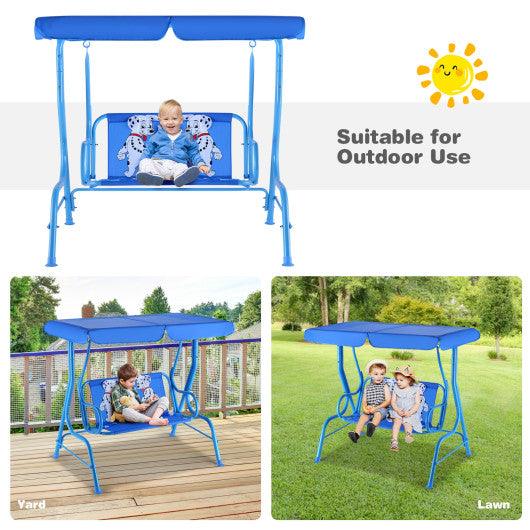 Outdoor Kids Patio Swing Bench with Canopy 2 Seats at Set Shop and Smile