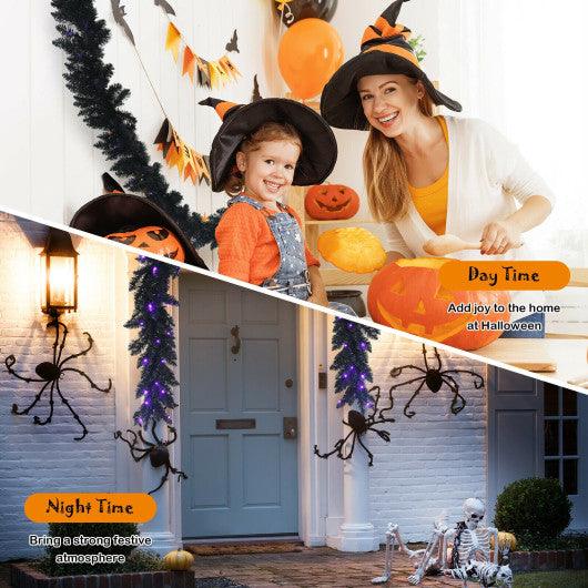 9 Feet Pre-lit Christmas Halloween Garland with 50 Purple LED Lights at Set Shop and Smile