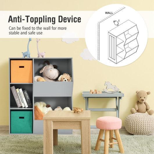 Kids Toy Storage Cabinet Shelf Organizer -Gray at Set Shop and Smile