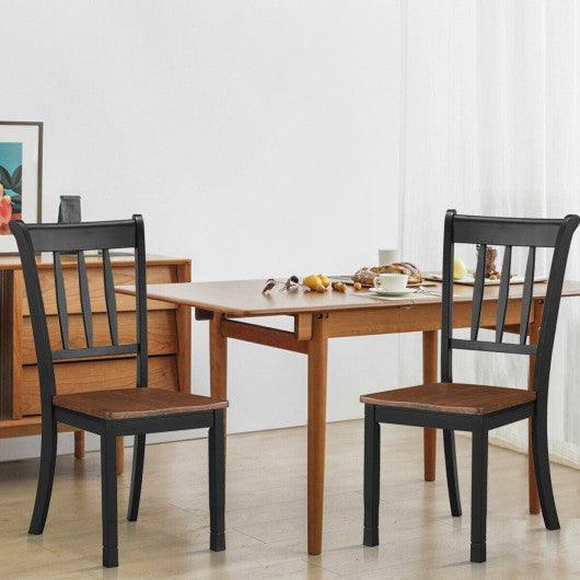 2 Pieces Solid Whitesburg Spindle Back Wood Dining Chairs-Black at Set Shop and Smile
