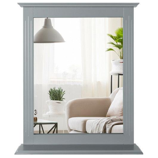 Wall-Mounted Multipurpose Vanity Mirror with Shelf-Gray at Set Shop and Smile