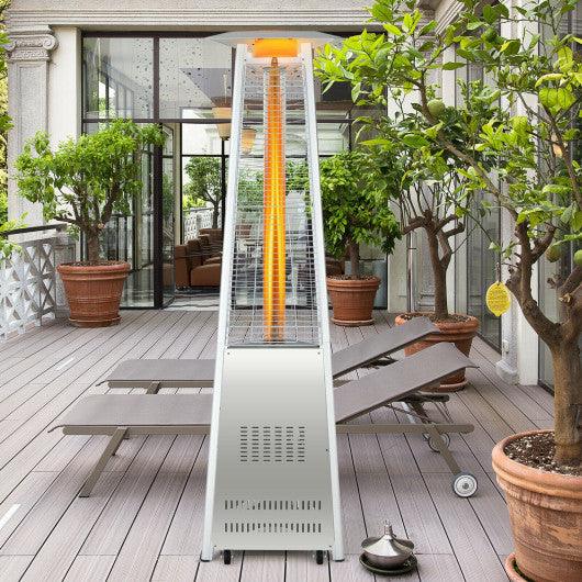 42 000 BTU Stainless Steel Pyramid Patio Heater With Wheels at Set Shop and Smile