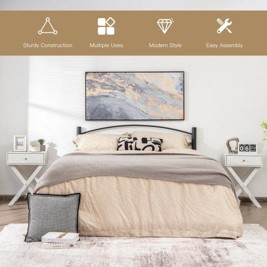 Modern X-Shaped Nightstand with Drawer for Living Room Bedroom-White at Set Shop and Smile