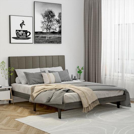 Queen Size Upholstered Bed Frame with Tufted Headboard at Set Shop and Smile